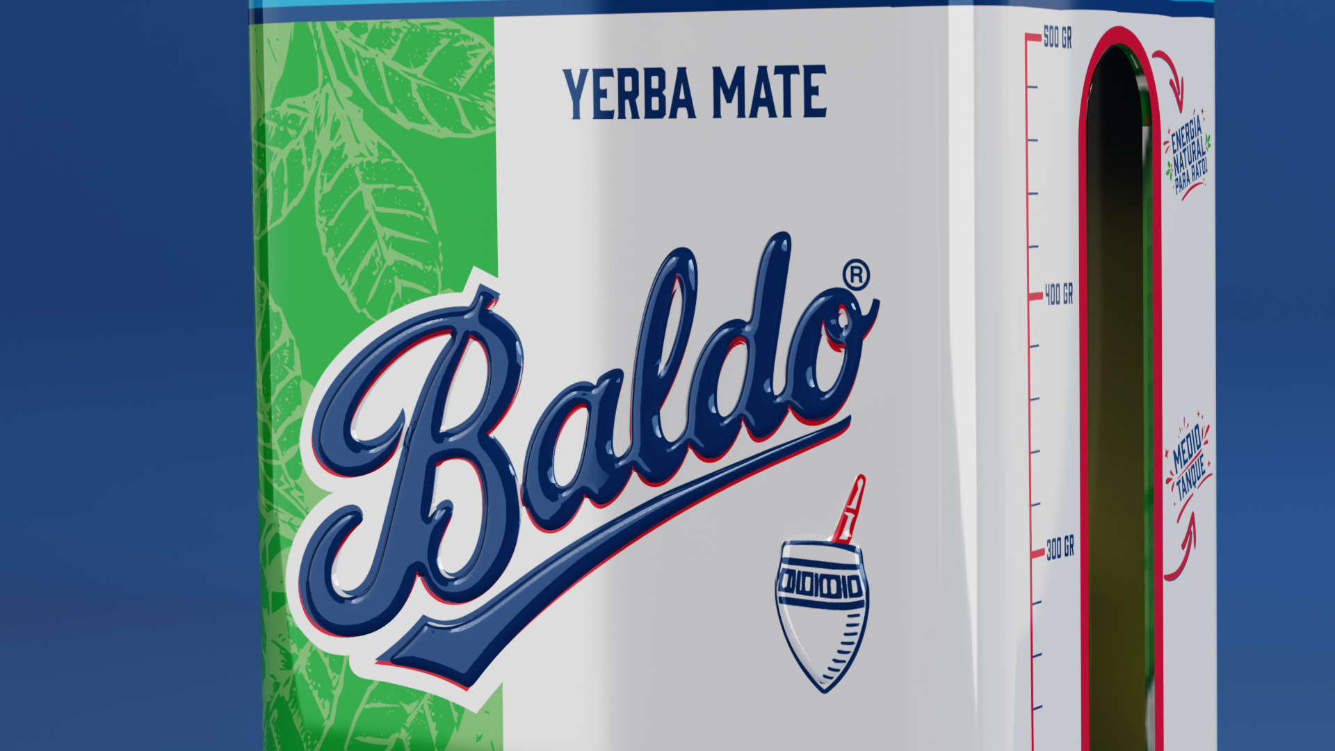 Lata Baldo con relieve y litografía